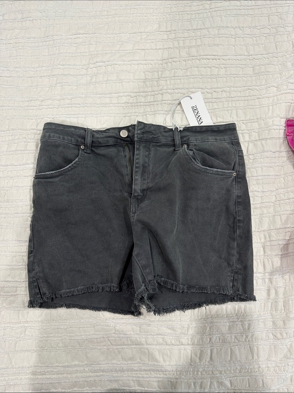 Black Frayed Hem Women's Denim Shorts